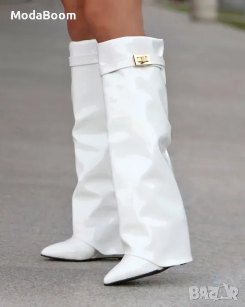 Ботуши на платформа - Лак, снимка 1