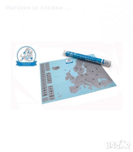 СКРЕЧ КАРТА НА ЕВРОПА ЗА ИЗТРИВАНЕ - код 1203, снимка 1