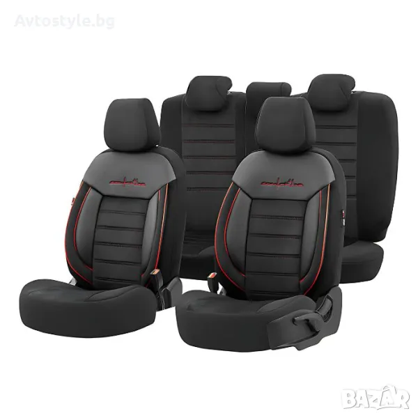 Тапицерия за кола Otom Comfortline CMF218 (ЧерноЧервено), снимка 1