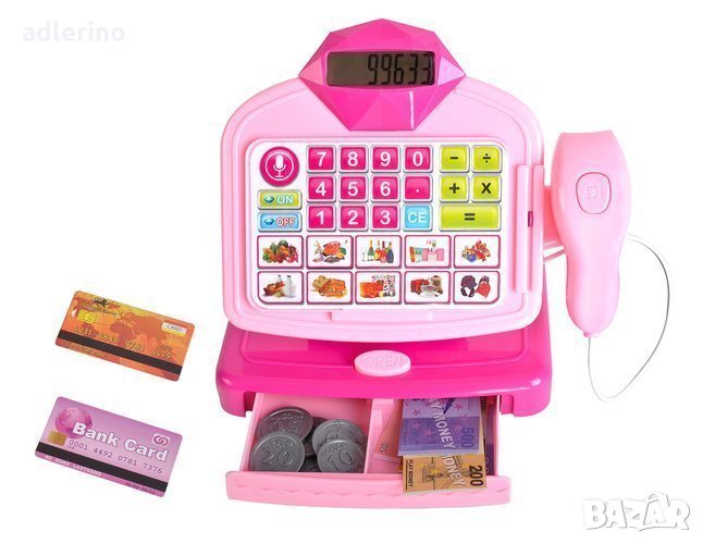 Детска игра Каса със скенер, детска магазинерска каса, детски касов апарат, снимка 1