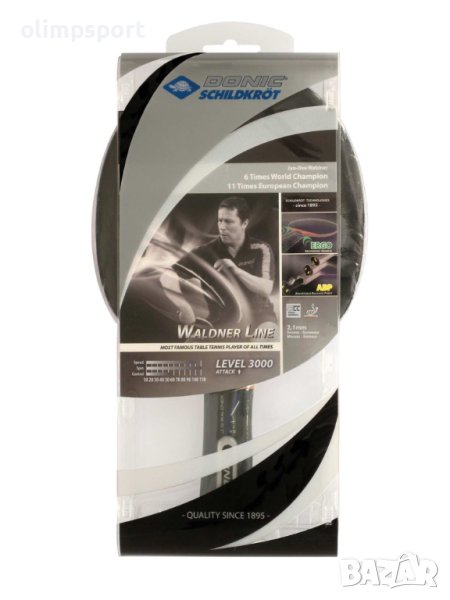 Тенис хилка DONIC WALDNER 3000 Дърво: 5CC (Competition Carbon) • Дръжка: Concave • Тип гума: Lеаguе , снимка 1