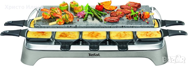Раклет грил скара Tefal Pierrade PR457B от естестен камък с 10 тигана , снимка 1
