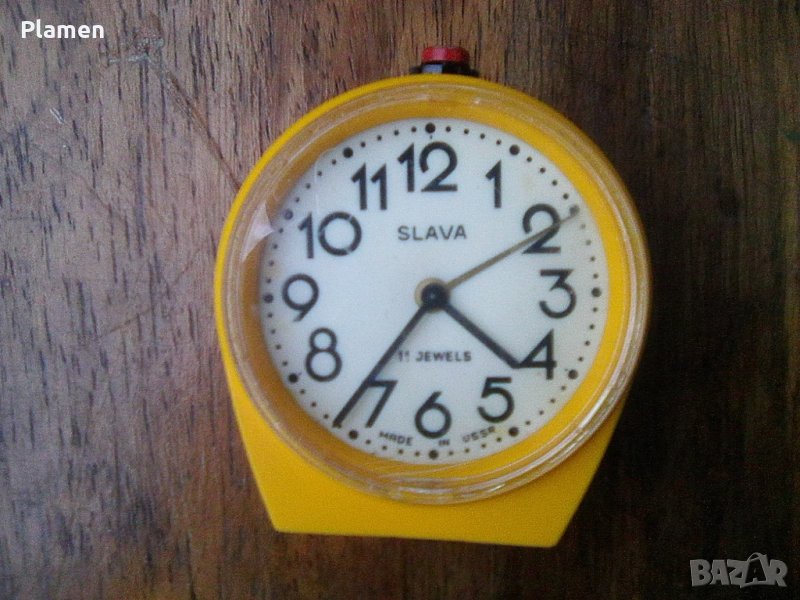 Стар механичен съветски часовник Слава будилник, снимка 1