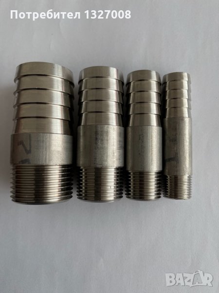 Накрайник за маркуч - прав, неръждаем, снимка 1