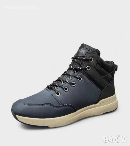 Мъжки зимни боти с връзки и топла вата , снимка 1