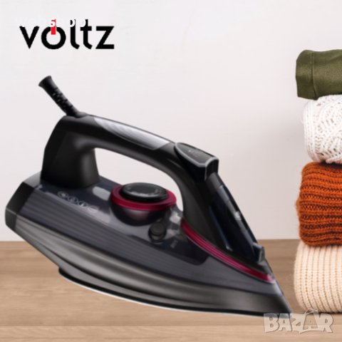 Парна Ютия Voltz , 2600W, Сухо гладене, Керамично покритие, Самопочистване, Черна, снимка 2 - Ютии - 44303227