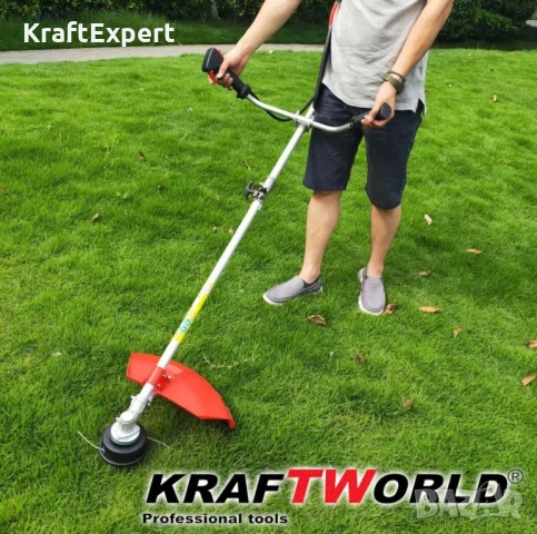 Двутактов Бензинов Тример за Трева KraftWorld + 9 ПОДАРЪКА, снимка 4 - Градински инструменти - 50547662