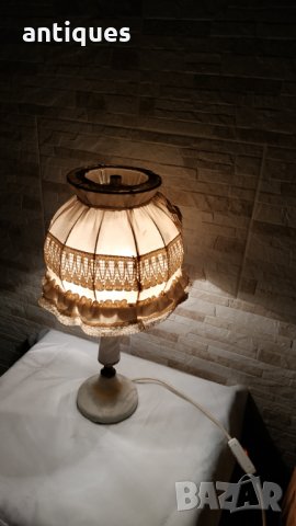 Голяма стара мраморна лампа - нощна лампа - 1970 година, снимка 7 - Антикварни и старинни предмети - 35826840