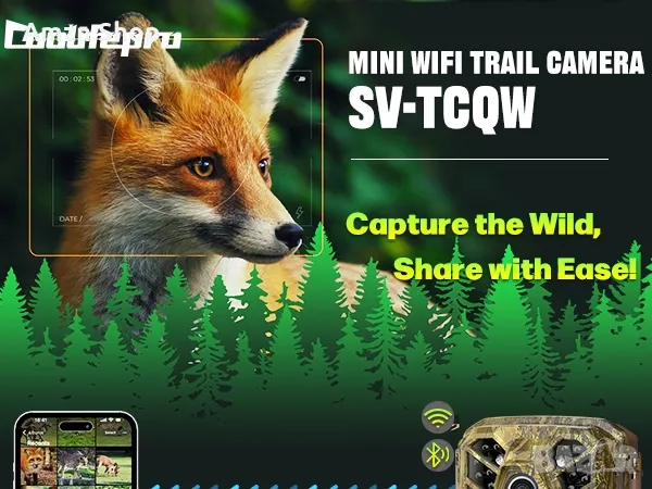 Камера за следи, WiFi Bluetooth с приложение, 48MP 1080P камера за лов , наблюдение на животни, снимка 10 - Екипировка - 50038518