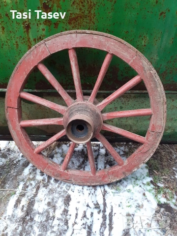 Колела от дървена каруца, снимка 3 - Антикварни и старинни предмети - 52792708