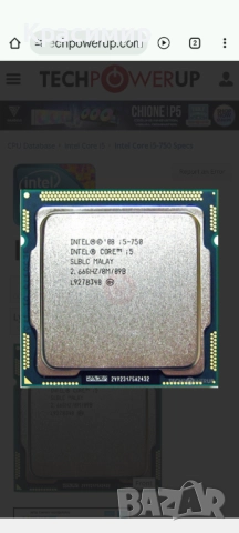 Процесор Intel Core i5-750, снимка 2 - Процесори - 51681925