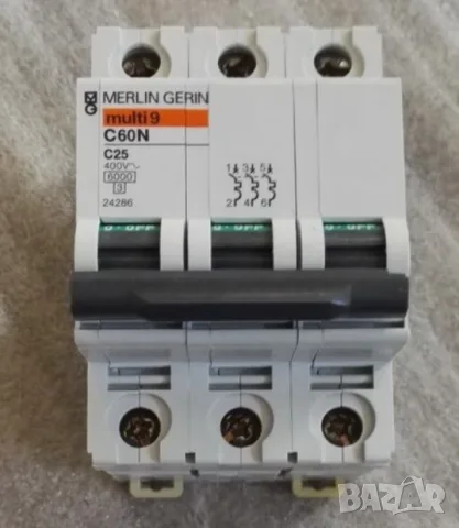 Прекъсвач автоматичен триполюсен C крива 400VAC C60N C25 MERLIN GERIN MULTI 9
