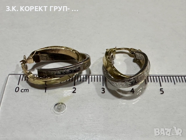 Златни дамски обеци 14к, 2,35гр, снимка 3 - Обеци - 53276114