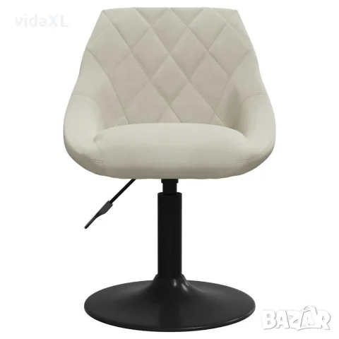 vidaXL Бар табуретка, кремава, кадифе, снимка 3 - Столове - 56147128