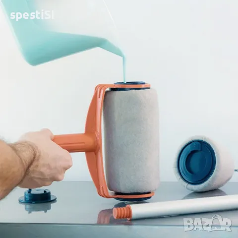 Комплект голям и малък валяк за боядисване с резервоар, снимка 13 - Бои, лакове, мазилки - 49692898