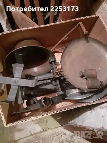 Стар немски кантар с месингови тасове, снимка 4 - Колекции - 48399126