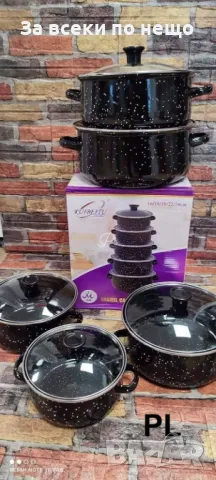 Комплект 5 броя тенджери, със 5 бр стъклени капаци, снимка 4 - Съдове за готвене - 48914618