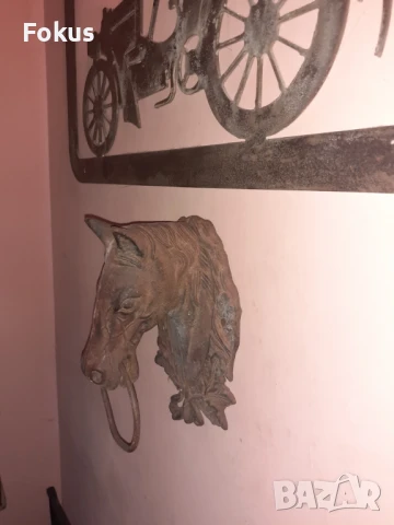 Уникална находка Старо чугунено чукало за врата конска глава, снимка 4 - Антикварни и старинни предмети - 51368661