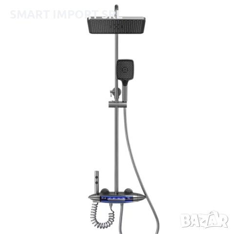 Многофункционален душ комплект SmartHeater, термостат, Led дисплей, сив, снимка 3 - Душове - 51995728