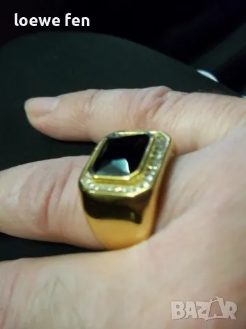 Мъжки пръстен благородна стомана позлатен златен цвят !, снимка 14 - Пръстени - 50275315