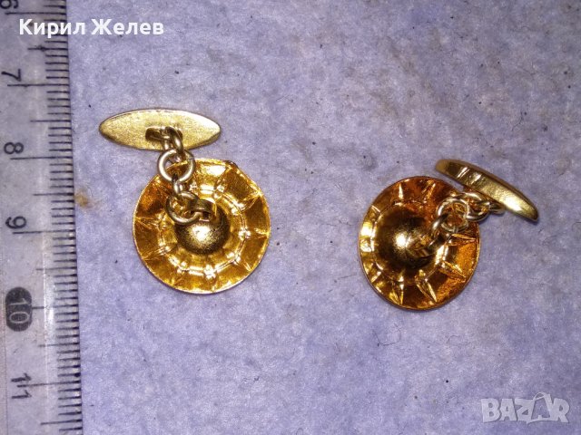 СТАРИННИ ПОЗЛАТЕНИ МЕДНИ ПЕРЛЕНИ БУТОНЕЛИ РЕТРО КОПЧЕТА за РЪКАВЕЛИ 38472, снимка 5 - Антикварни и старинни предмети - 41483763