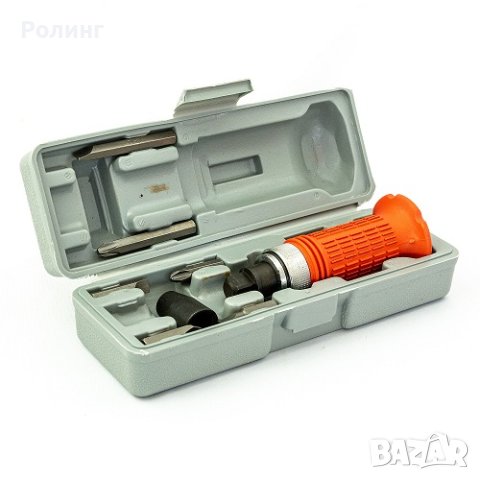 Отвертка MTX, ударна 1/2", комплект битове, 6 бр., гумирана дръжка, в пластмасова кутия/115799, снимка 2 - Отвертки - 42493869