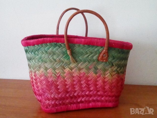 Кошница чанта плетена, снимка 4 - Чанти - 36752370