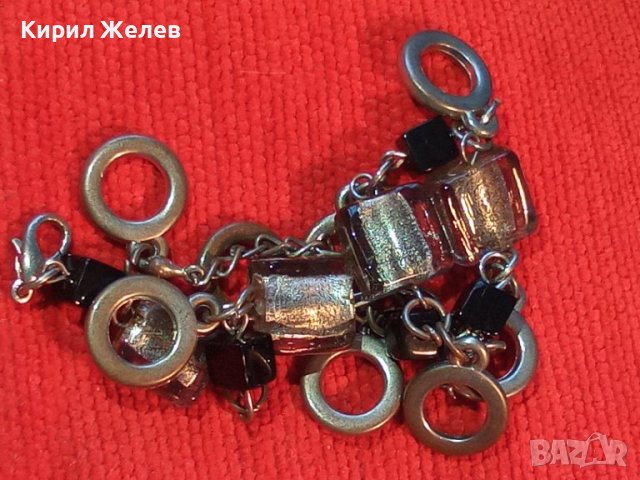 ШАРМАНТНА ПОМЕДНЕНА ВИНТИДЖ АРТ ГРИВНА от БЛАГОРОДНА СТОМАНА с ВЕНЕЦИАНСКИ ТИП ЦВЕТНО СТЪКЛО 37381, снимка 14 - Гривни - 41682657