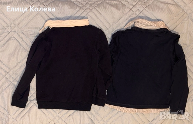 Две блузи с якички в тъмносиньо - 6 години, снимка 2 - Детски Блузи и туники - 52743772