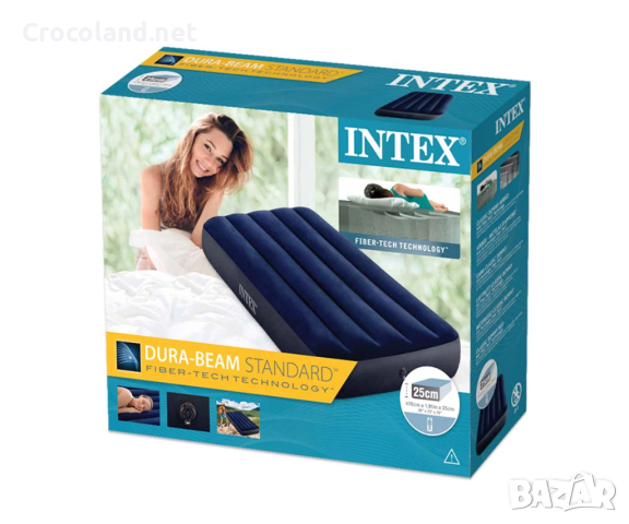 Надуваем матрак Classic Downy 76 х 191 х 25 см. INTEX CROCOLAND, снимка 5 - Надуваеми легла - 44829395