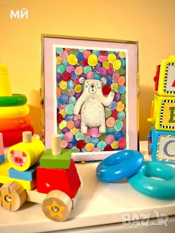 Цветна детска илюстрация за подарък или декорация, снимка 2 - Картини - 52184038