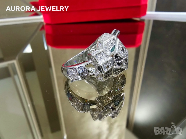 CARTIER Panthere de Cartier Big White Gold Diamonds Пръстен, снимка 8 - Пръстени - 52879521