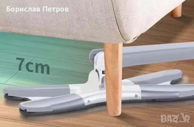 Уред с микрофибърна подложка за миене на под / Глава на моп: 32 * 14,3 cm; Дължина на уреда- 140 см, снимка 7 - Мопове, кофи, четки и метли - 56194071
