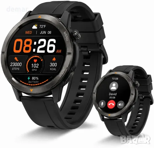 Смарт часовник AGM Legion с AMOLED дисплей 3,6 см, черен