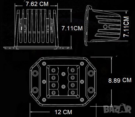 LED фарове за мъгла за вграждане, автомобили,джипове,Offroad Камион Lada Niva Atv Лодка UTV,, снимка 3 - Аксесоари и консумативи - 44438606