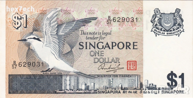 ❤️ ⭐ Сингапур 1976 1 долар UNC нова ⭐ ❤️, снимка 2 - Нумизматика и бонистика - 53816476