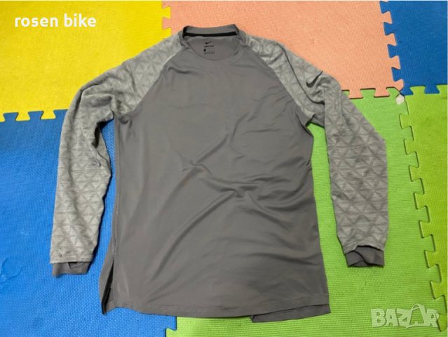 ''Nike Pro Long Sleeve Training Top Grey''оригинална мъжка блуза Л размер, снимка 1 - Спортни дрехи, екипи - 39128369