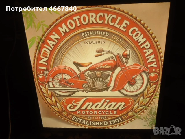 INDIAN motorcycle, светеща реклама., снимка 2 - Колекции - 53712483