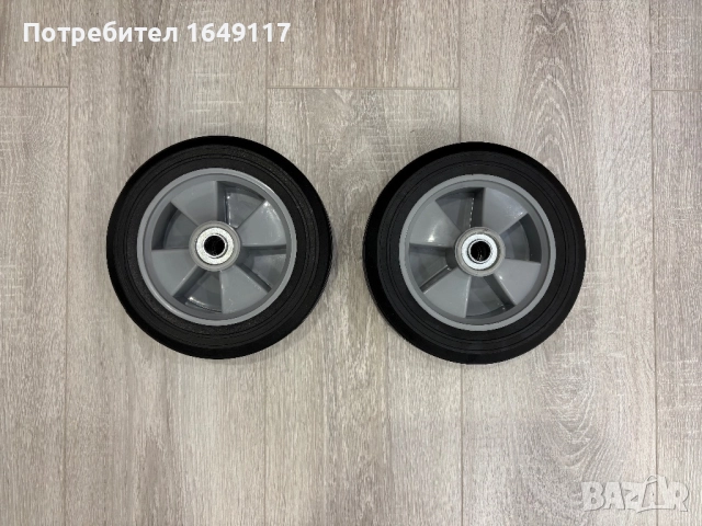 2бр. нови колела за товарна/транспортна/багажна количка[Ф-200мм/Ф-16мм на оста], снимка 2 - Друго търговско оборудване - 52146575