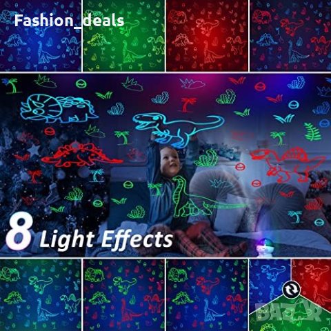 Нова нощна светлина проектор за деца Динозавър/3-7год./Детска стая декорация, снимка 6 - Други - 41551236