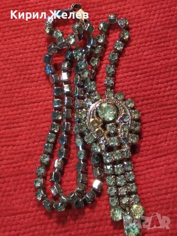 ПОСРЕБРЕНА РЕТРО МЕДНА ОГЪРЛИЦА с ФАСЕТИРАНИ ИСКРЯЩИ БОХЕМСКИ КРИСТАЛИ 47450, снимка 11 - Антикварни и старинни предмети - 47316747