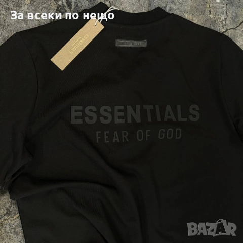 Essentials Мъжка Черна Тениска👕Мъжка Блуза С Къс Ръкав В Черен Цвят Код MensPoint51, снимка 2 - Тениски - 53716223