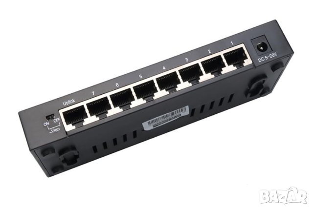 8 Port FAST VLAN Switch MDI/MDIX Auto Uplink Switch 7+1 DC IP Камери 8 Портов Суич за Защитена Мрежа, снимка 4 - IP камери - 41328846