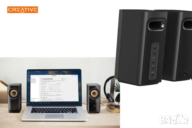 Creative T60 Hi-Fi Тонколони 2.0/60W/Bluetooth, снимка 2 - Тонколони - 47892703