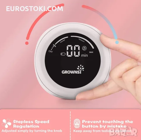 Двойна електрическа помпа за кърма GROWNSY AOV6826, преносима помпа за кърма, 2500mAh батерия, снимка 2 - Помпи за кърма - 56217656