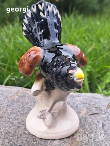 Стара немска порцеланова фигура глухар Katzhutte, снимка 3 - Колекции - 52097668