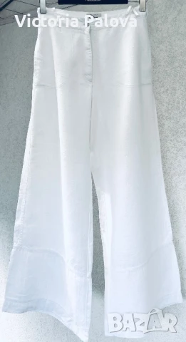 Скъп бял панталон груб лен MISS ETAM Франция