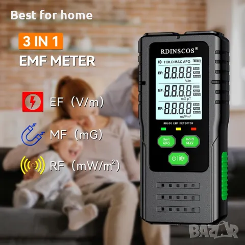 RDINSCOS EMF Акумулаторен цифров детектор на електромагнитно поле, снимка 2 - Други инструменти - 50362973