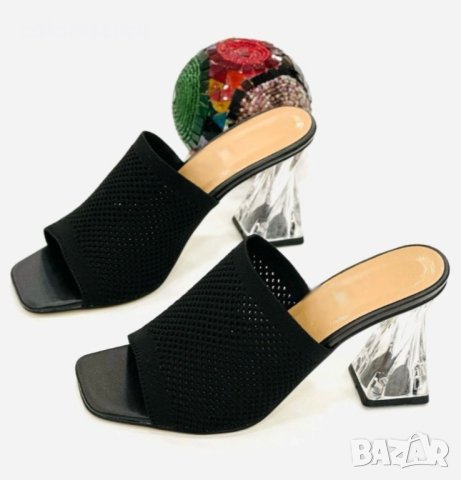 Чехли на ток - черни - T203-2, снимка 2 - Чехли - 41146476