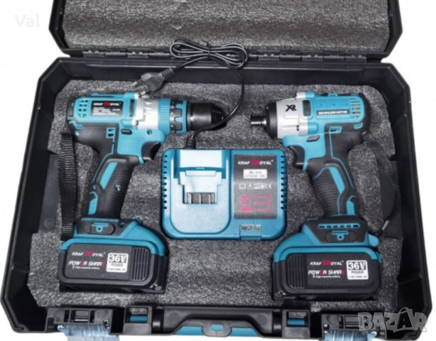 Комплект 2 в 1 Акумулаторен гайковерт и винтоверт 36V 8Ah, снимка 3 - Винтоверти - 53685852